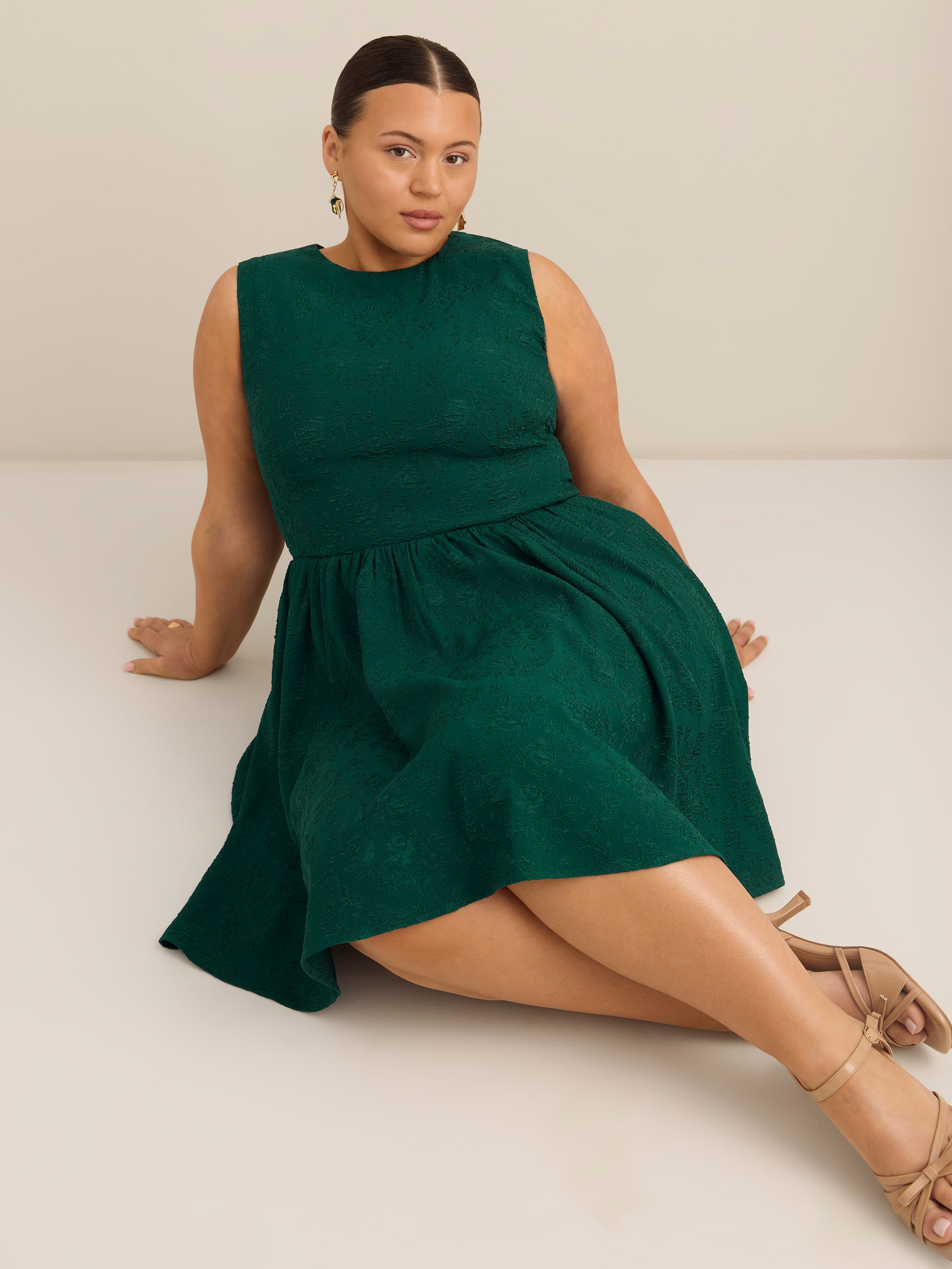 Addition Elle Fit and Flare Sleeveless Knit Dress Plus Size Women's –  Penningtons