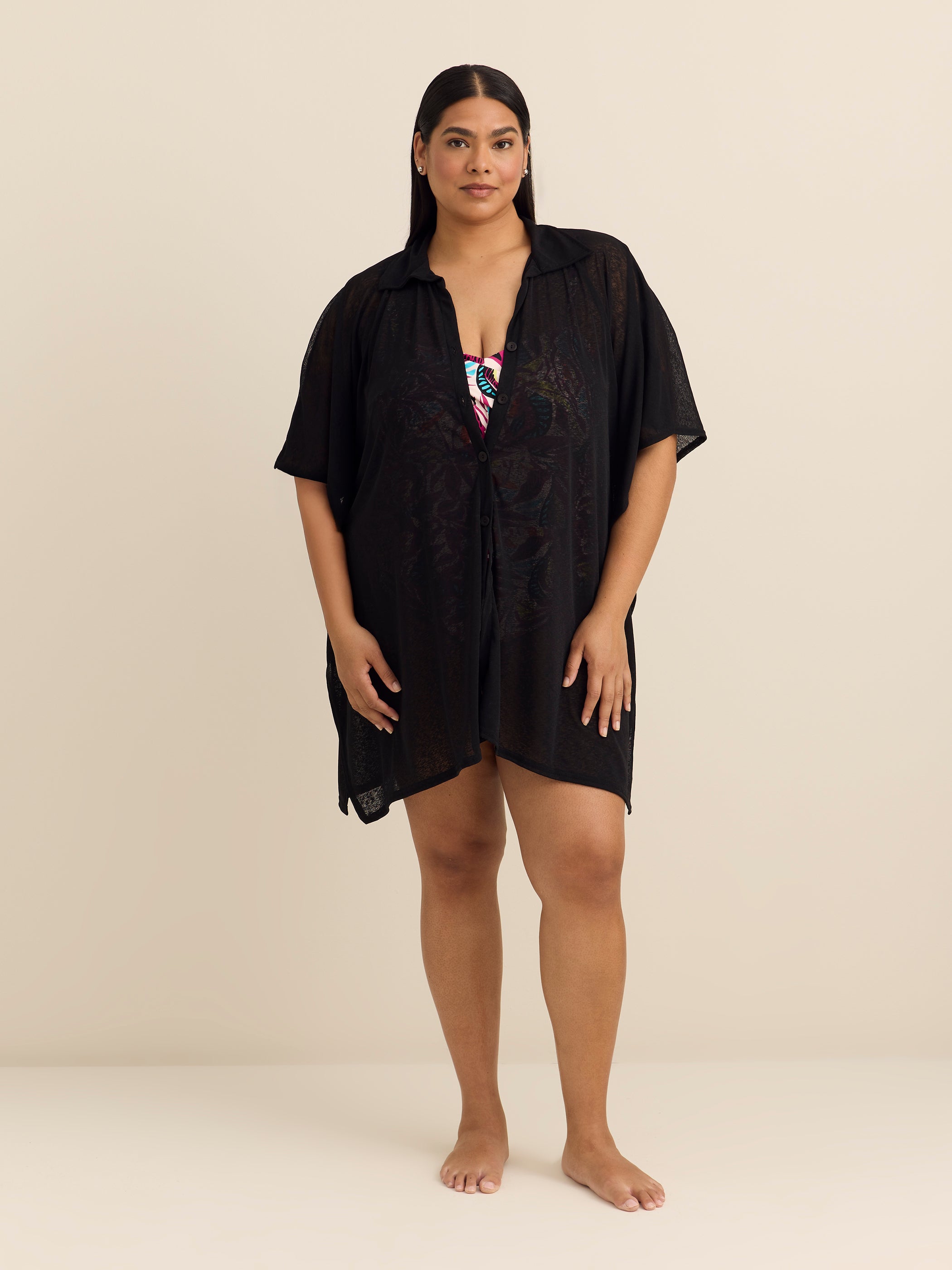 Cover Me Lightweight Buttoned-Down Plus Size Cover-Up Dress – Penningtons