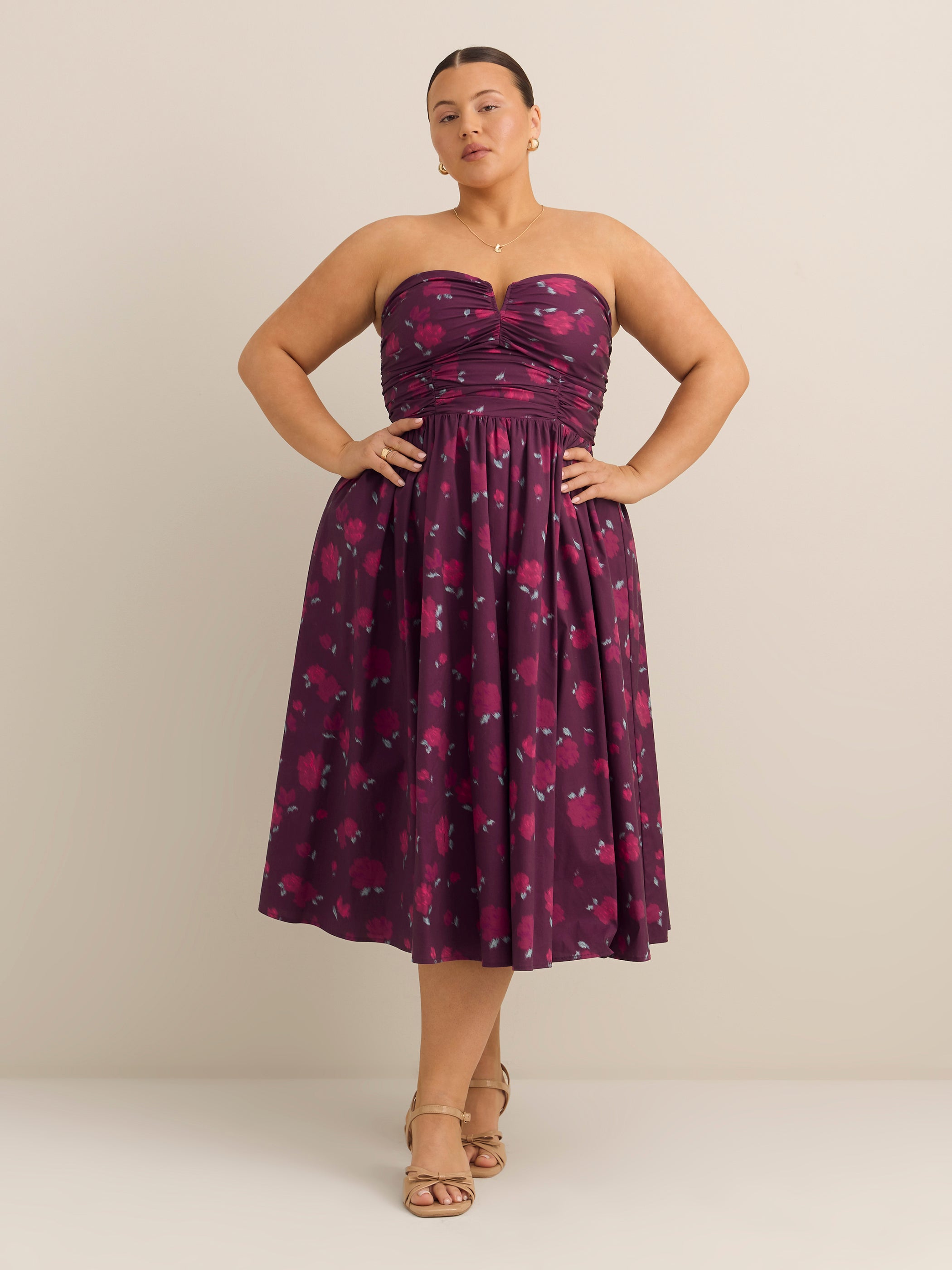 Addition Elle Fit-and-Flare Bustier Midi Dress Plus Size Women's Penningtons Addition Elle Fit-and-Flare Bustier Midi Dress Plus Size Women's Penningtons