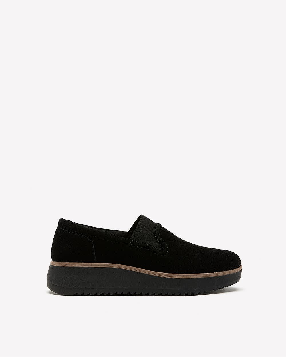 Clarks Wide Width Suede Loafer with Elastic Gore Women's Shoes