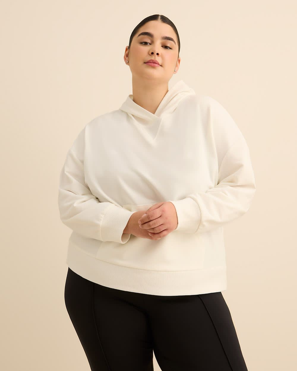 Active Zone Hooded Plus Size Sweatshirt with Kangaroo Pocket