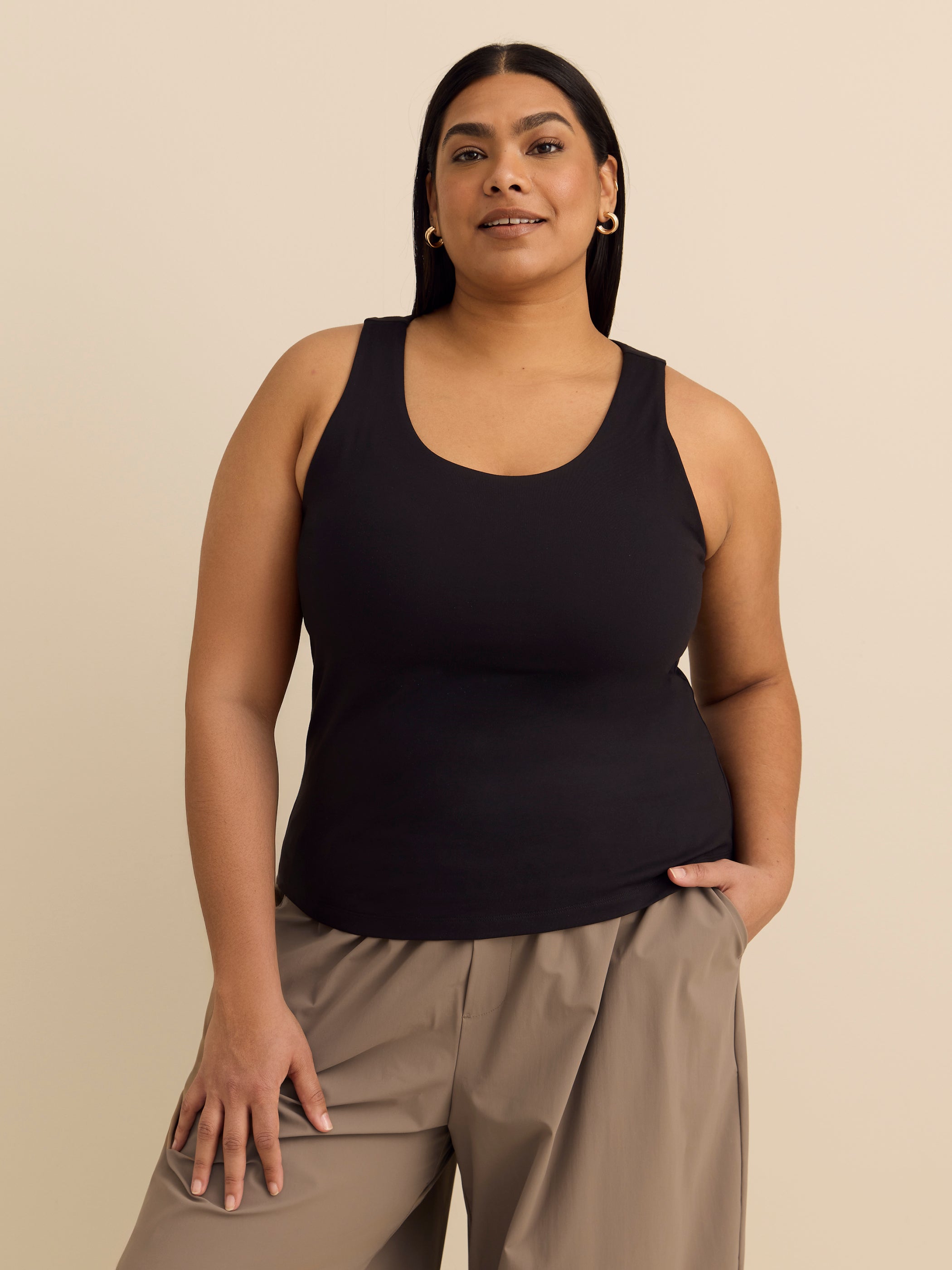 Active Zone Plus Size Soft Jersey Racer Back Tank Top – Penningtons