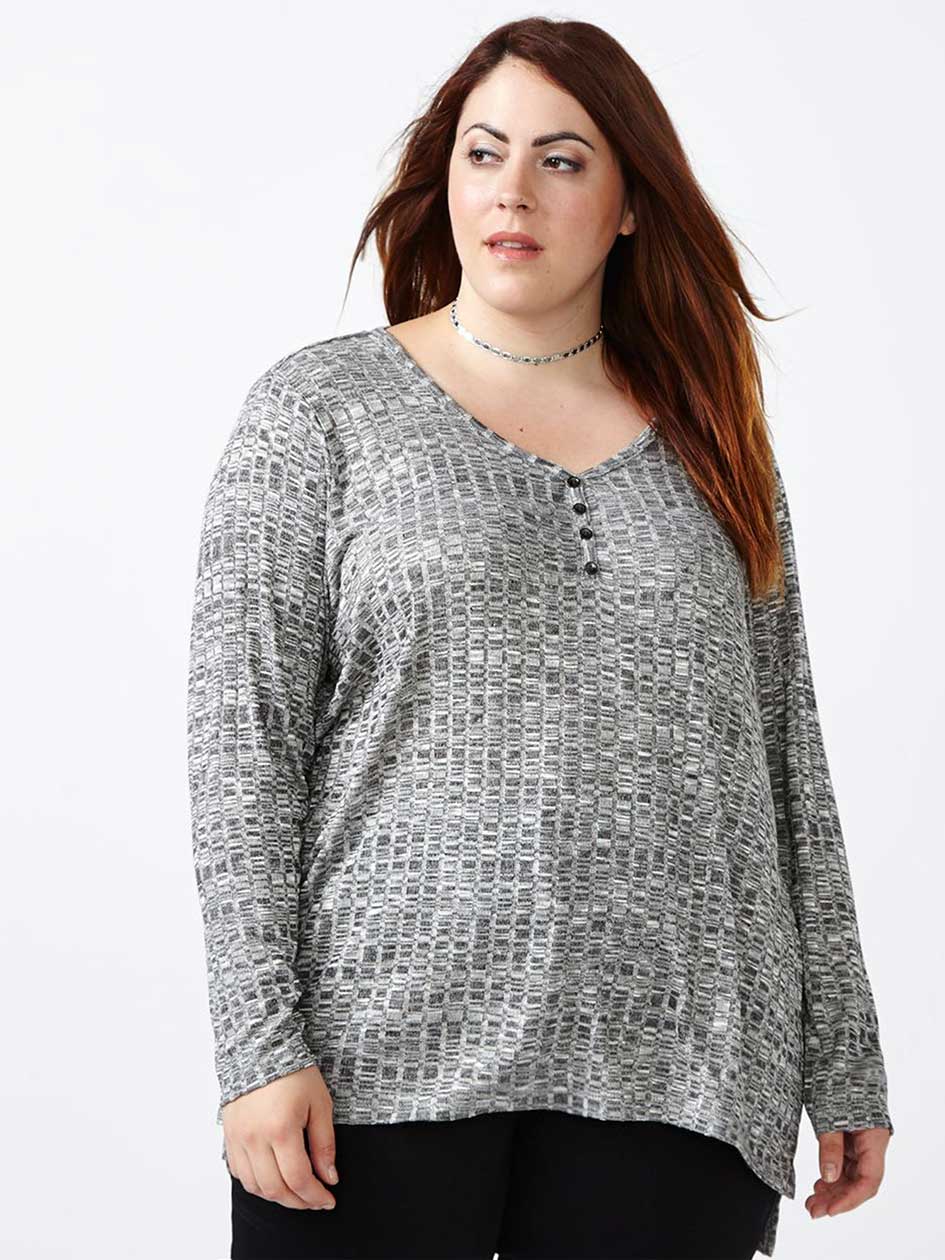 Girlfriend Fit Long Sleeve Knit T-Shirt Girlfriend Fit Long Sleeve Knit T-Shirt