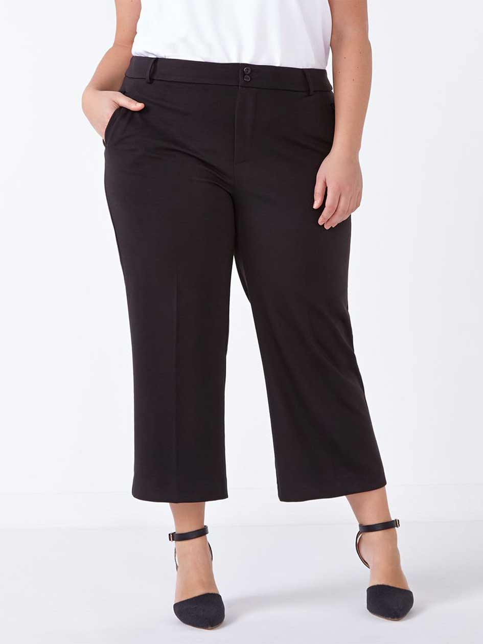 Straight Fit Cropped Wide Leg Pant Straight Fit Cropped Wide Leg Pant