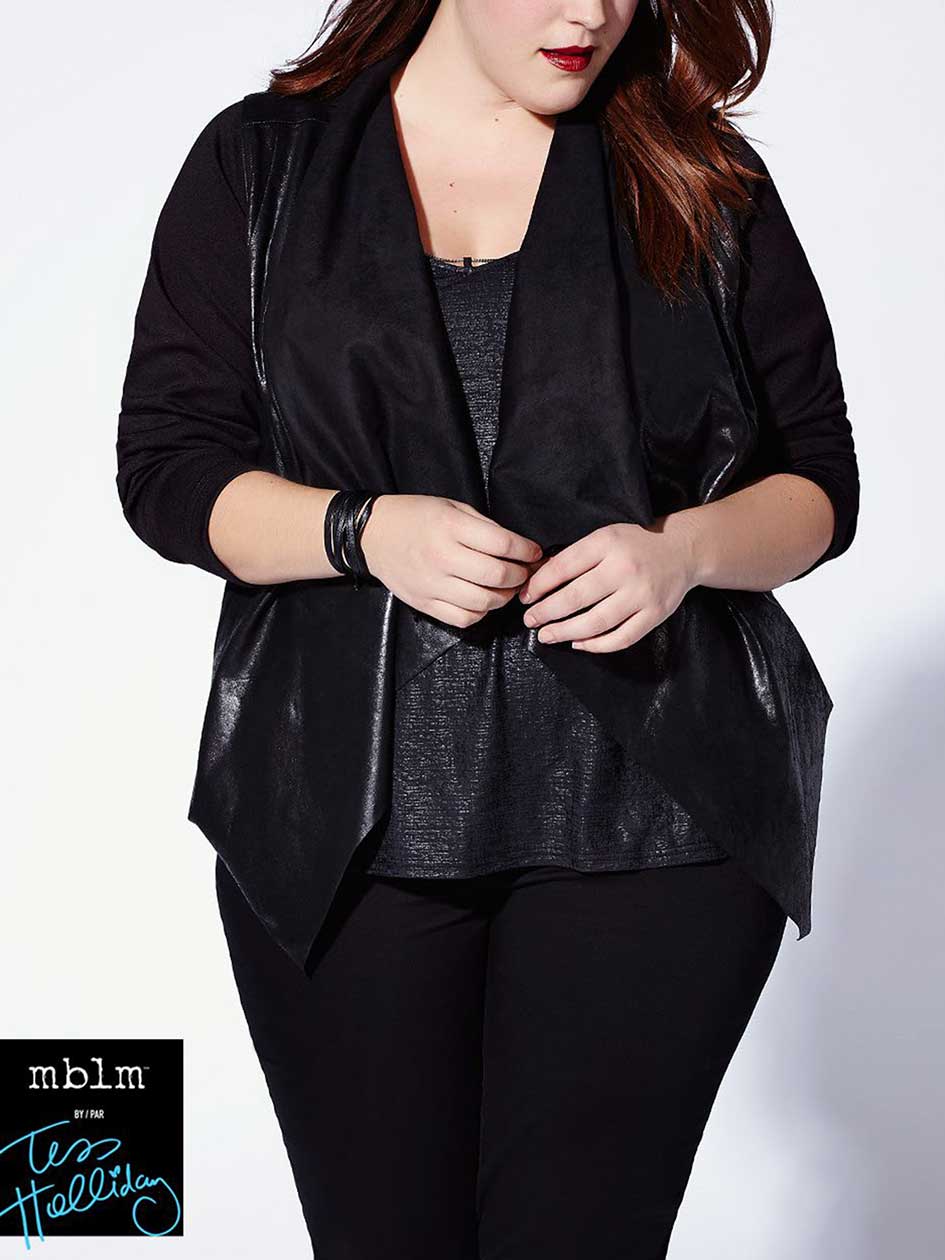 Tess Holliday - Long Sleeve Coated Cascade Jacket Tess Holliday - Long Sleeve Coated Cascade Jacket
