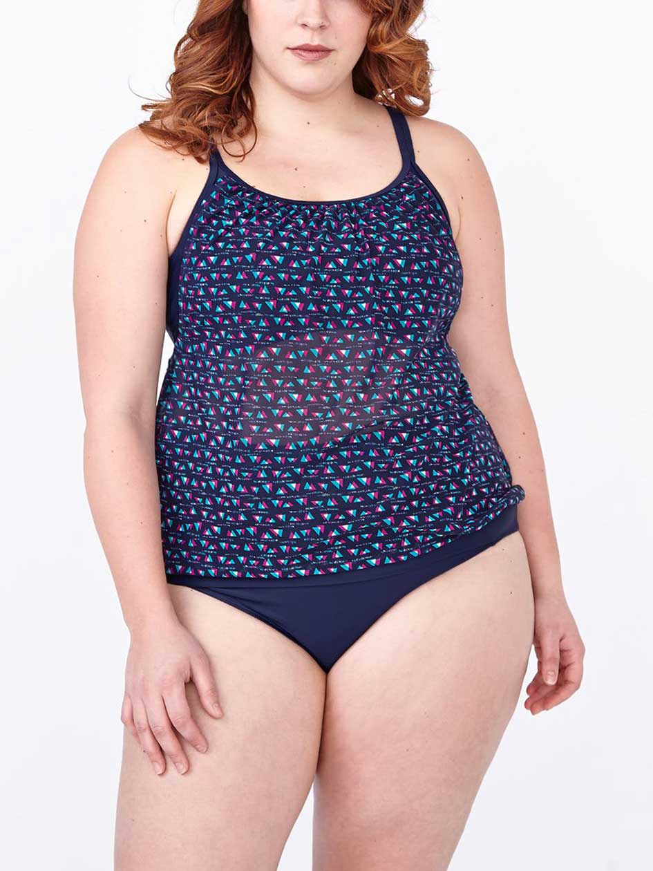 Sea - Printed Fooler Tankini Swim Top Sea - Printed Fooler Tankini Swim Top