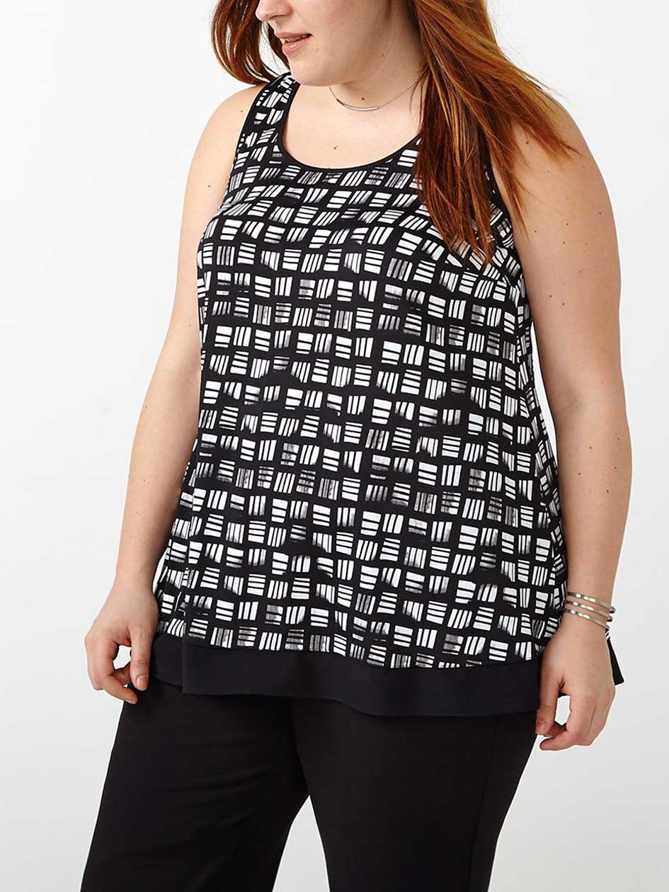Sleeveless Printed Swing Top Sleeveless Printed Swing Top