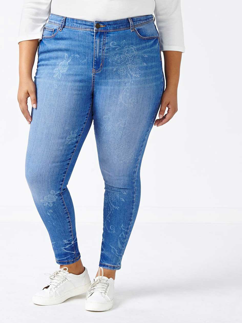 d/c JEANS Slightly Curvy Fit Patterned Skinny Jean d/c JEANS Slightly Curvy Fit Patterned Skinny Jean