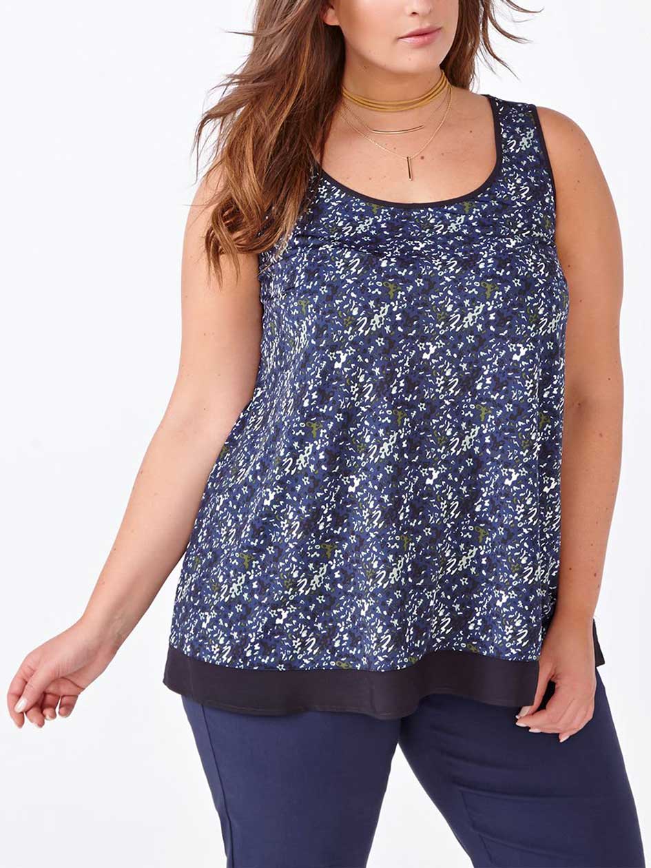 Sleeveless Printed Swing Top Sleeveless Printed Swing Top