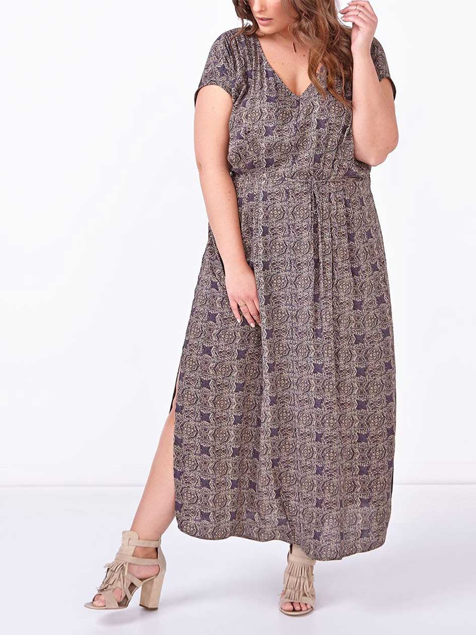 Short Sleeve Printed Maxi Dress Short Sleeve Printed Maxi Dress