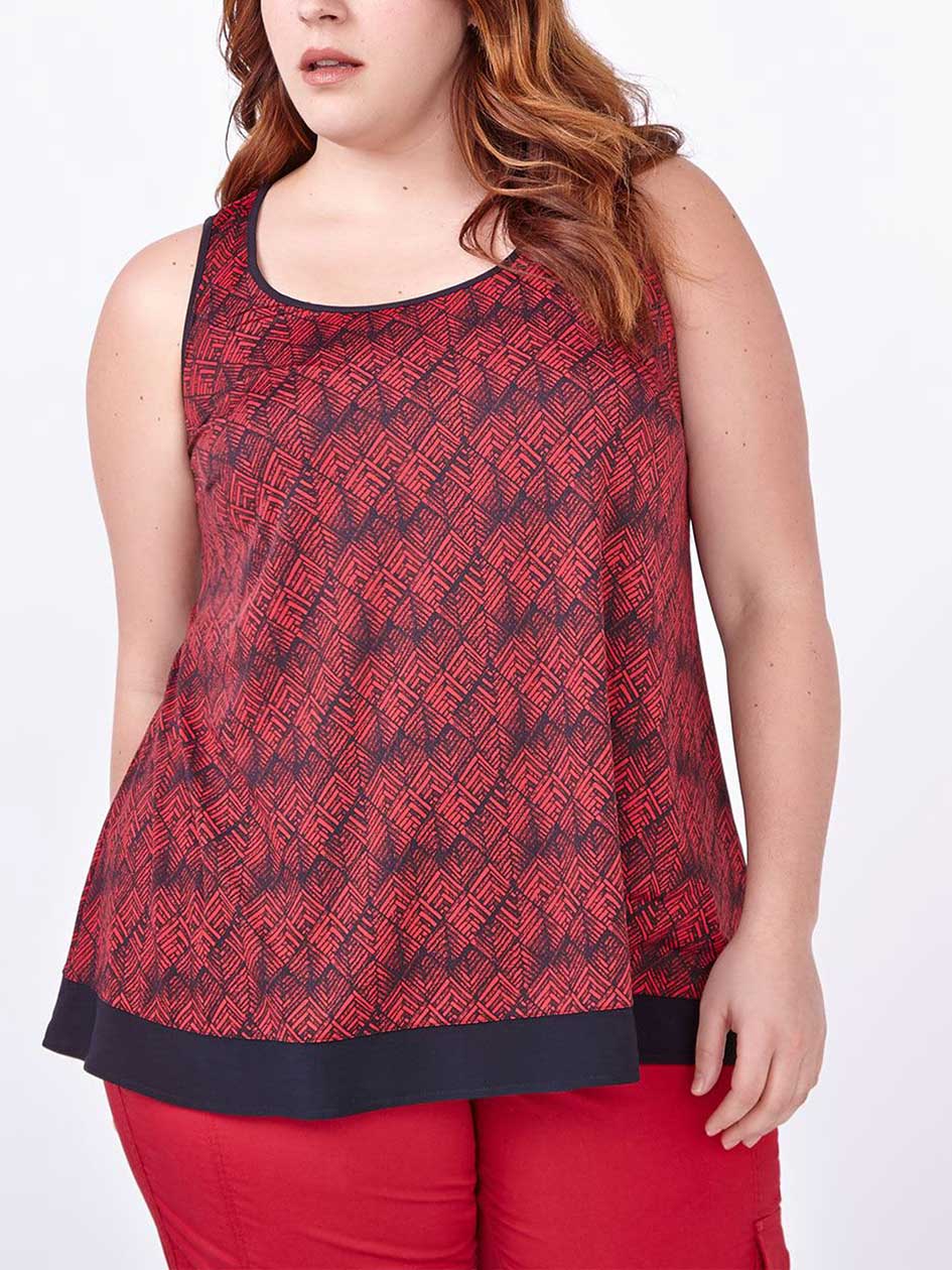 Sleeveless Printed Swing Top Sleeveless Printed Swing Top