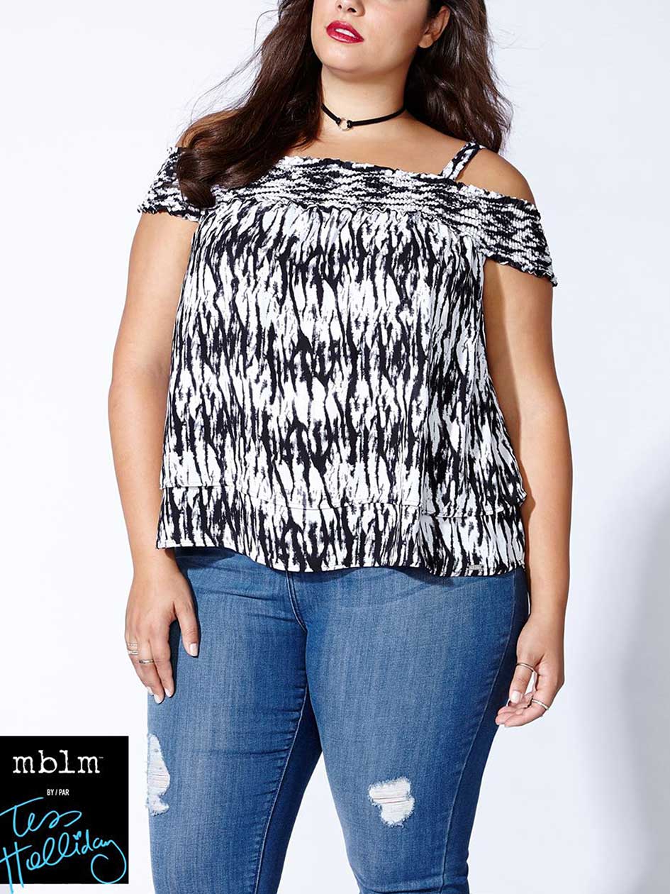 Tess Holliday - Printed Off Shoulder Blouse Tess Holliday - Printed Off Shoulder Blouse