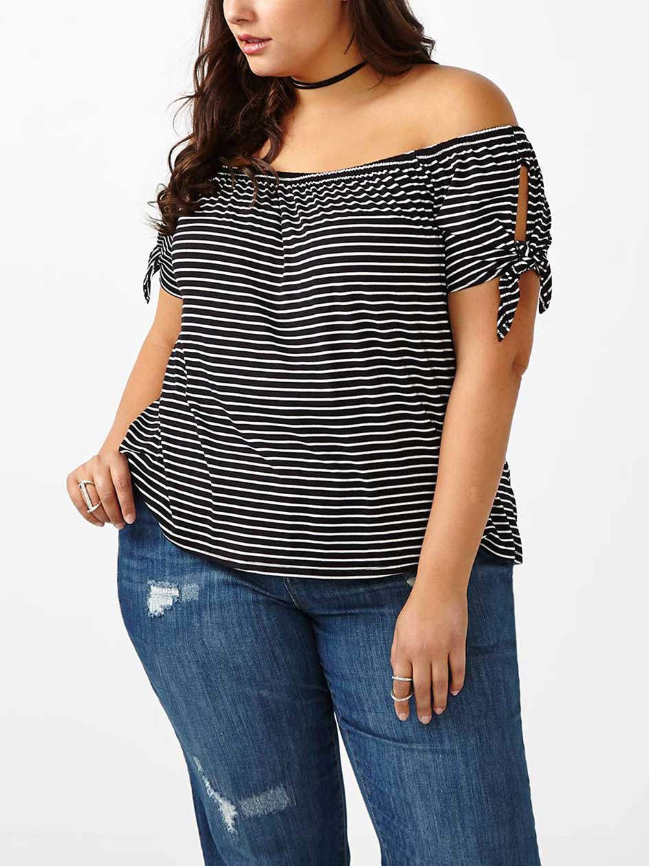 Off Shoulder Striped Top Off Shoulder Striped Top