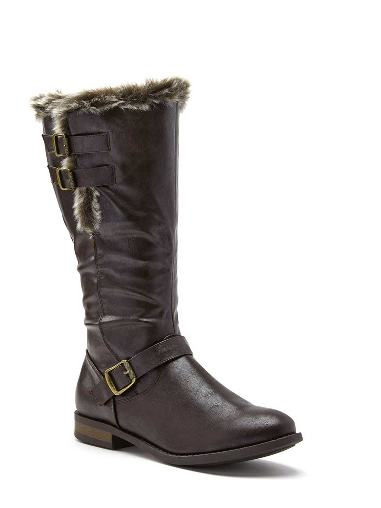 Faux-Leather Wide-Width Winter Boots | Penningtons