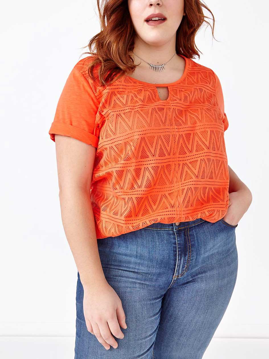 Shaped Fit Lace Front T-Shirt Shaped Fit Lace Front T-Shirt