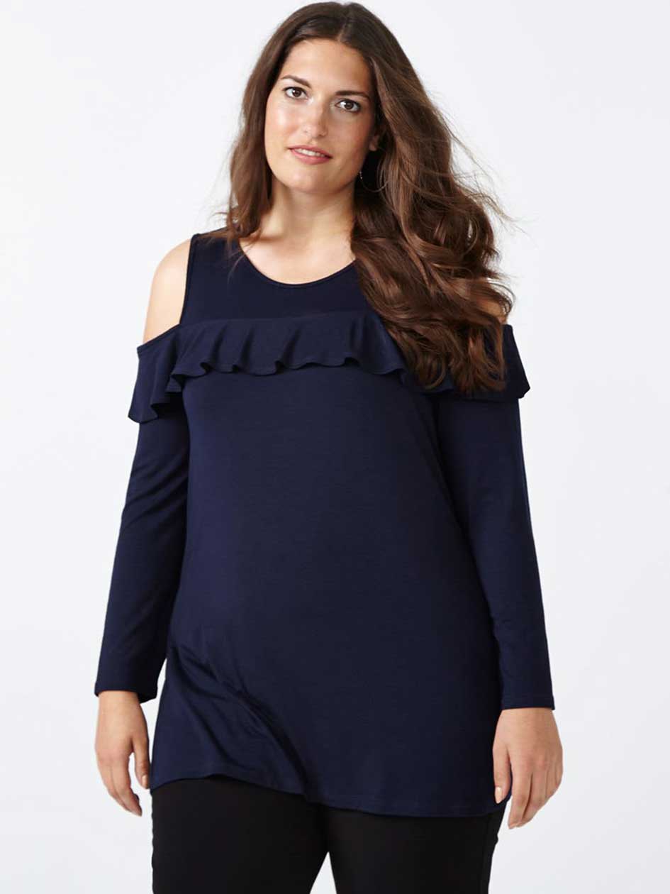 ONLINE ONLY Ruffled Cold Shoulder top ONLINE ONLY Ruffled Cold Shoulder top