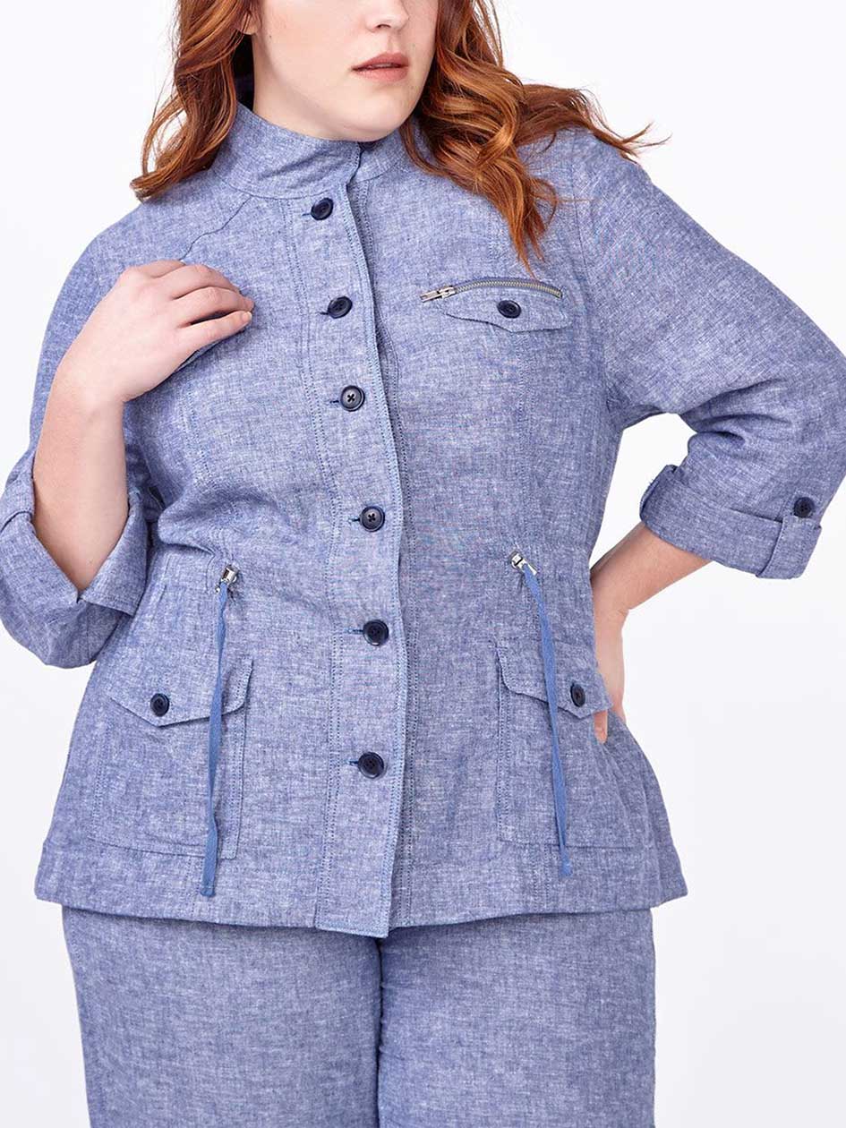 3/4 Sleeve Button Up Linen Jacket 3/4 Sleeve Button Up Linen Jacket