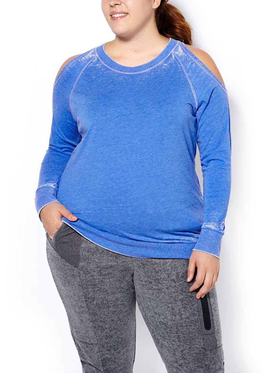 Athleisure - Plus-Size Cold Shoulder Pullover Athleisure - Plus-Size Cold Shoulder Pullover