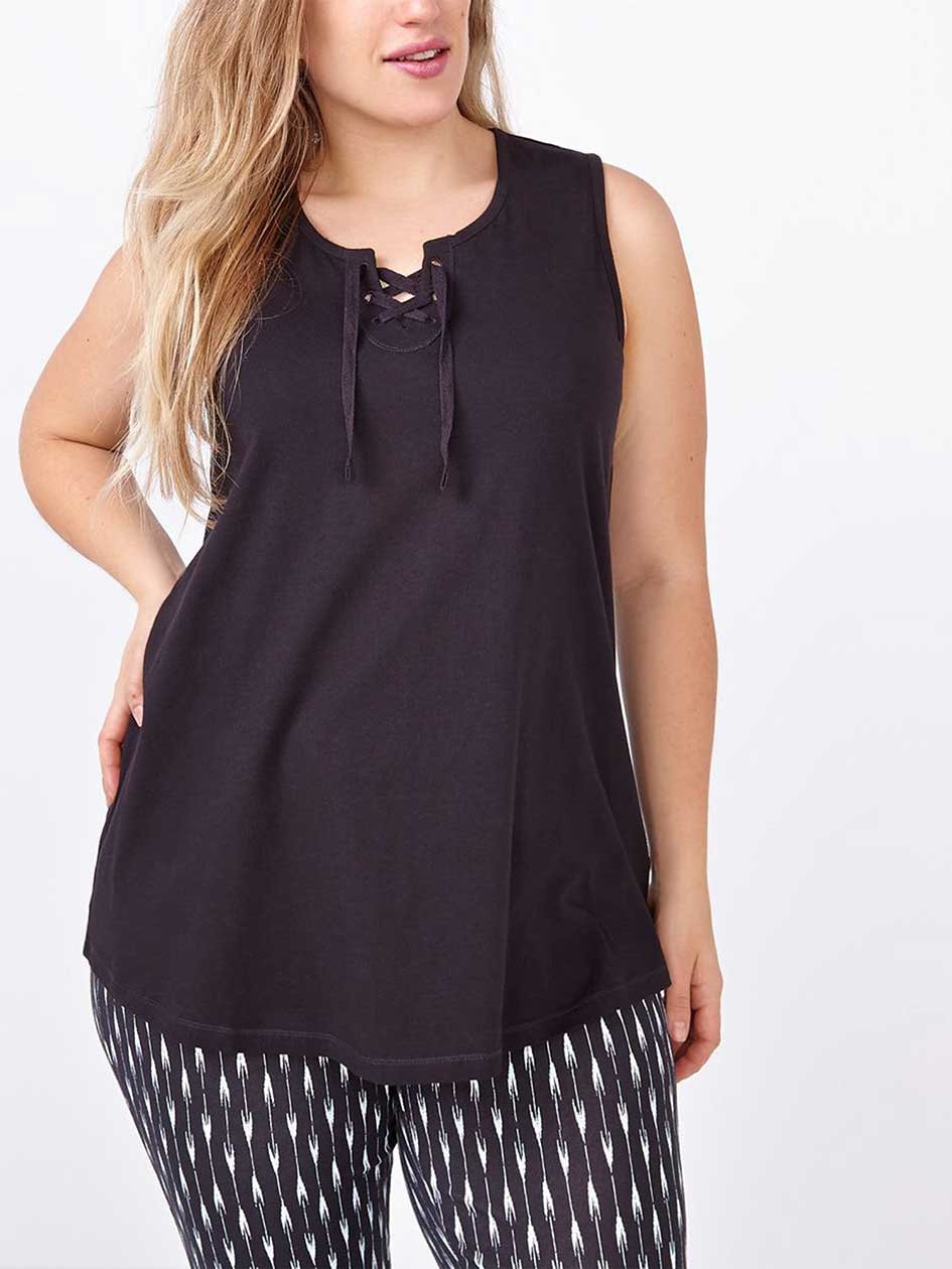 Ti Voglio Lace Up PJ Tank Top Ti Voglio Lace Up PJ Tank Top