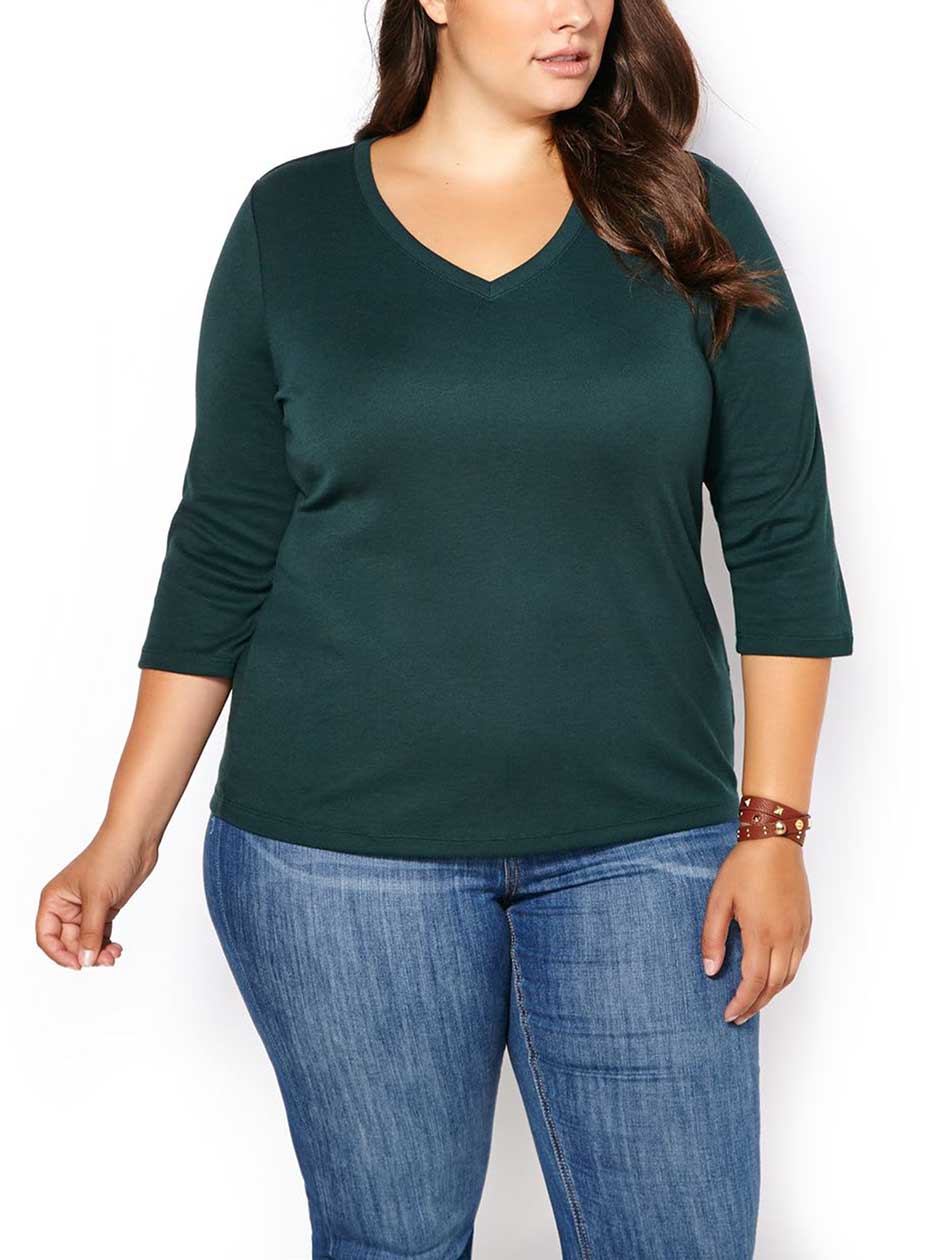 Shaped Fit 3/4 Sleeve T-Shirt Shaped Fit 3/4 Sleeve T-Shirt