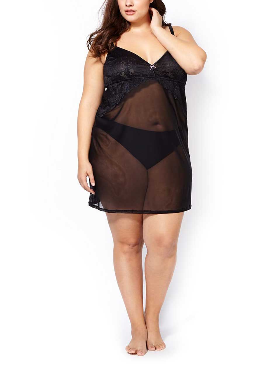 Ti Voglio Sheer Sleep Chemise with Lace Ti Voglio Sheer Sleep Chemise with Lace