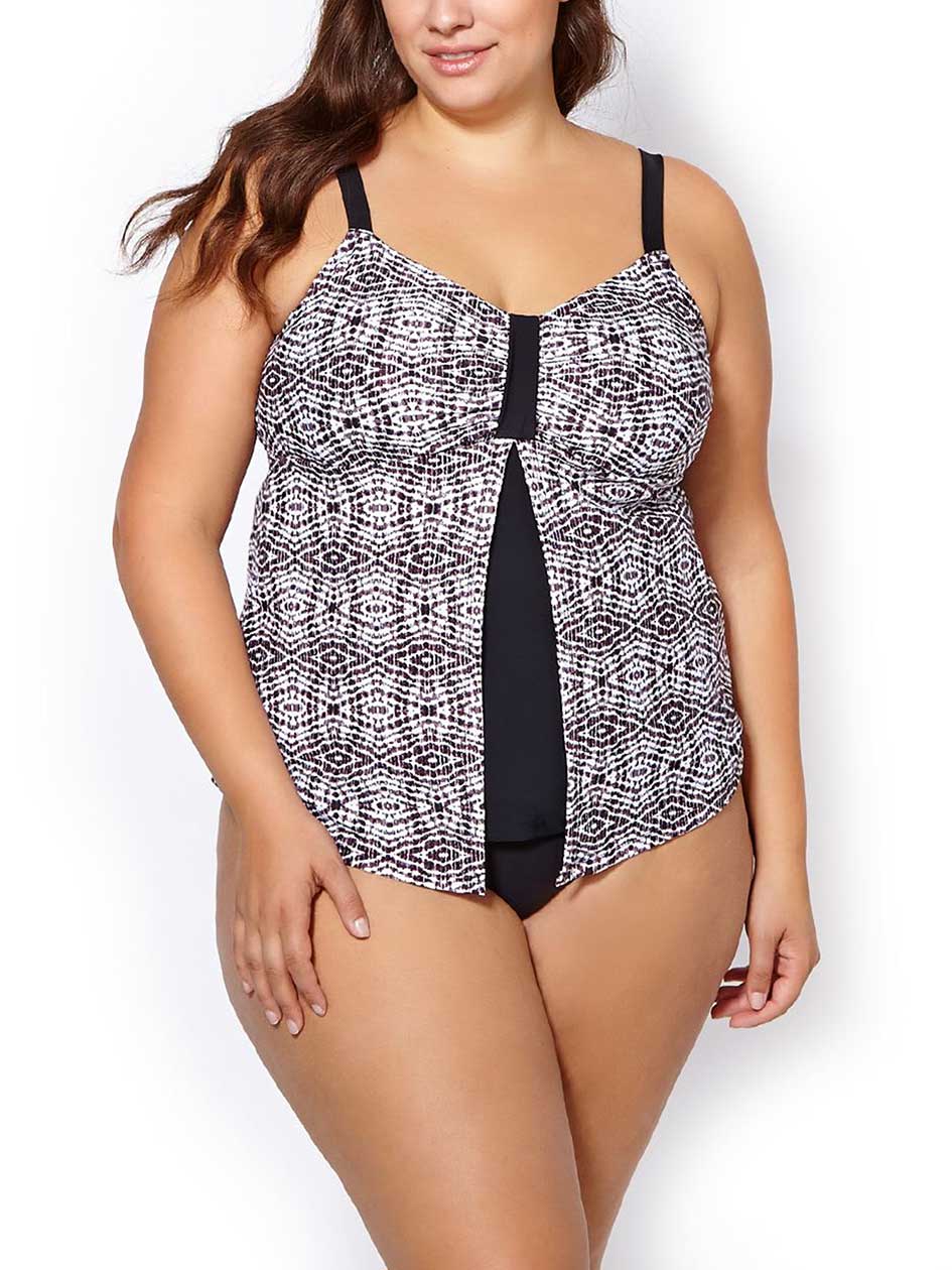 Sea - Printed Layered Tankini Swim Top Sea - Printed Layered Tankini Swim Top