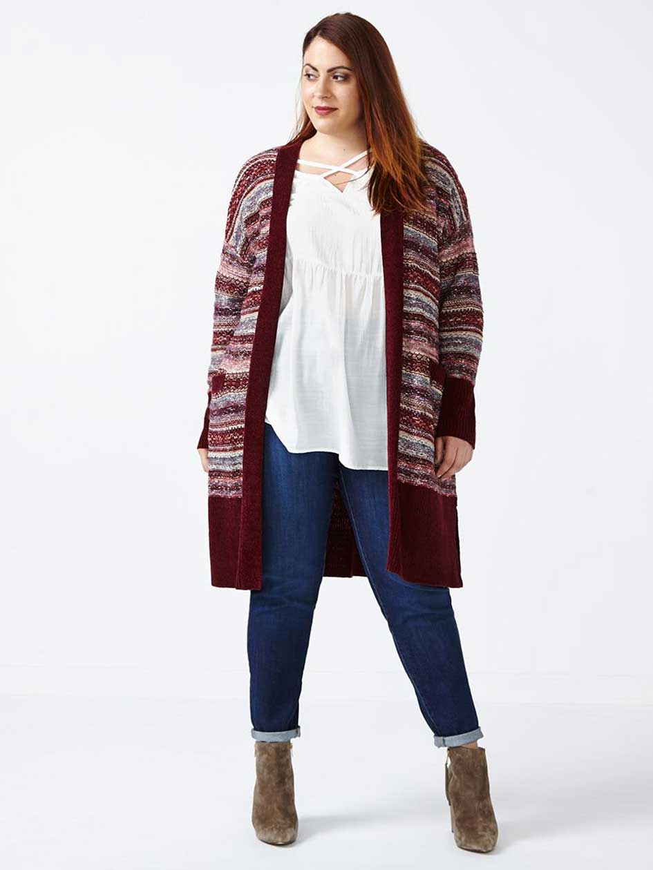 d/c JEANS Patterned Duster Cardigan d/c JEANS Patterned Duster Cardigan