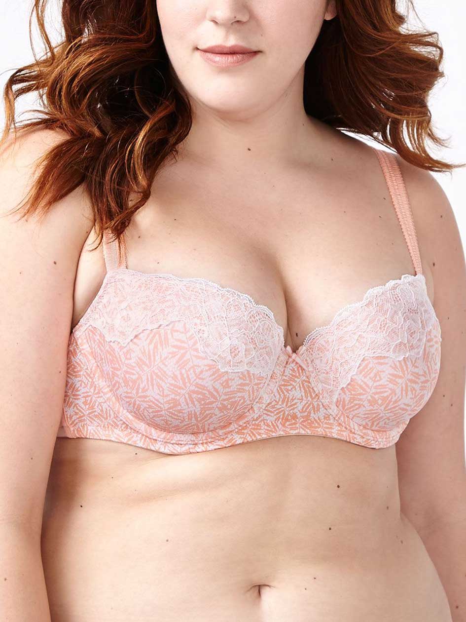 Ti Voglio Printed Padded Demi Bra with Lace Ti Voglio Printed Padded Demi Bra with Lace
