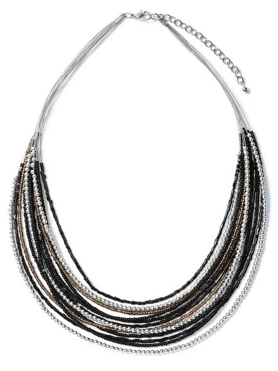 Beaded Multi-Row Necklace Beaded Multi-Row Necklace