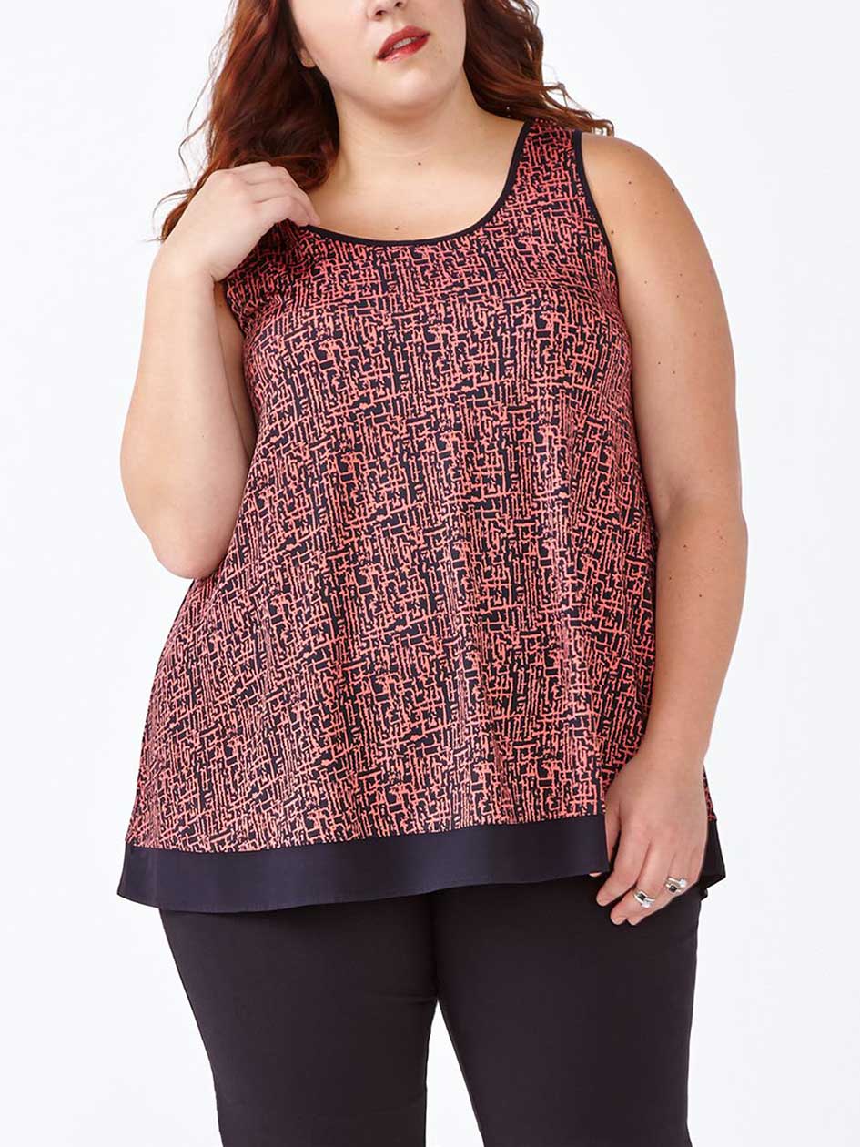 Sleeveless Printed Swing Top Sleeveless Printed Swing Top