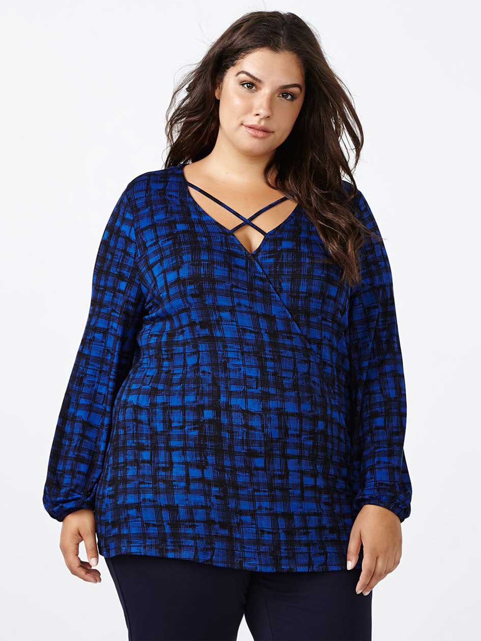 Long Sleeve Printed Wrap Top Long Sleeve Printed Wrap Top