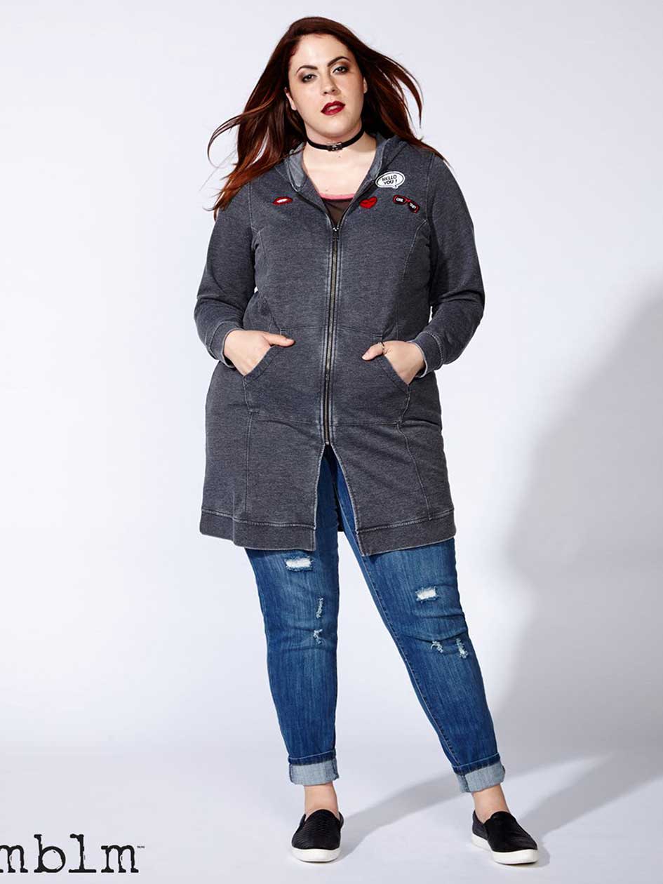 mblm Zip Up Hoodie with Patches mblm Zip Up Hoodie with Patches
