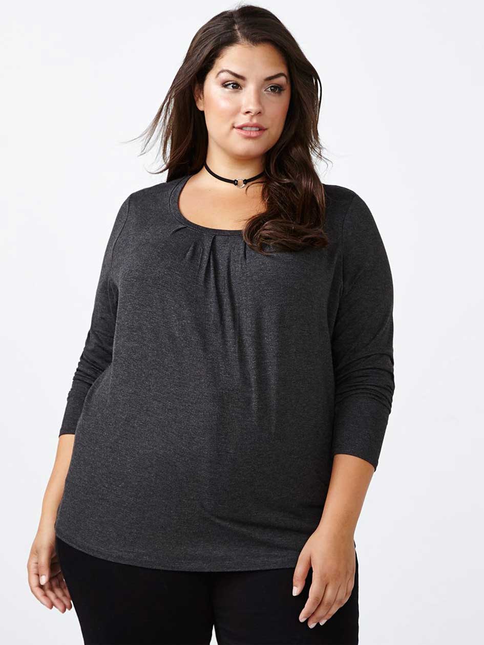 Girlfriend Fit Long Sleeve Scoop Neck T-Shirt Girlfriend Fit Long Sleeve Scoop Neck T-Shirt