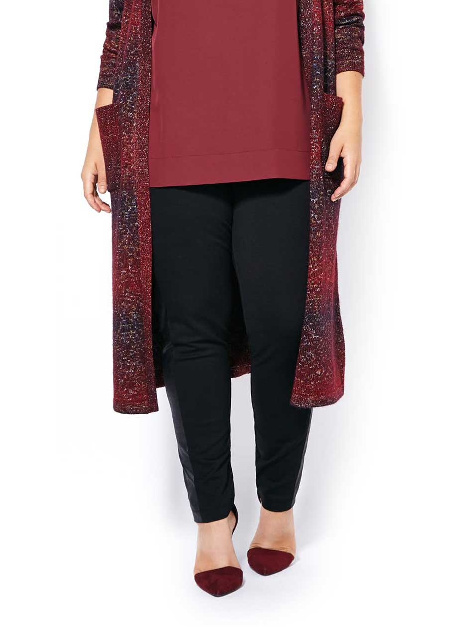 Ponte de Roma Legging with Faux-Leather Ponte de Roma Legging with Faux-Leather