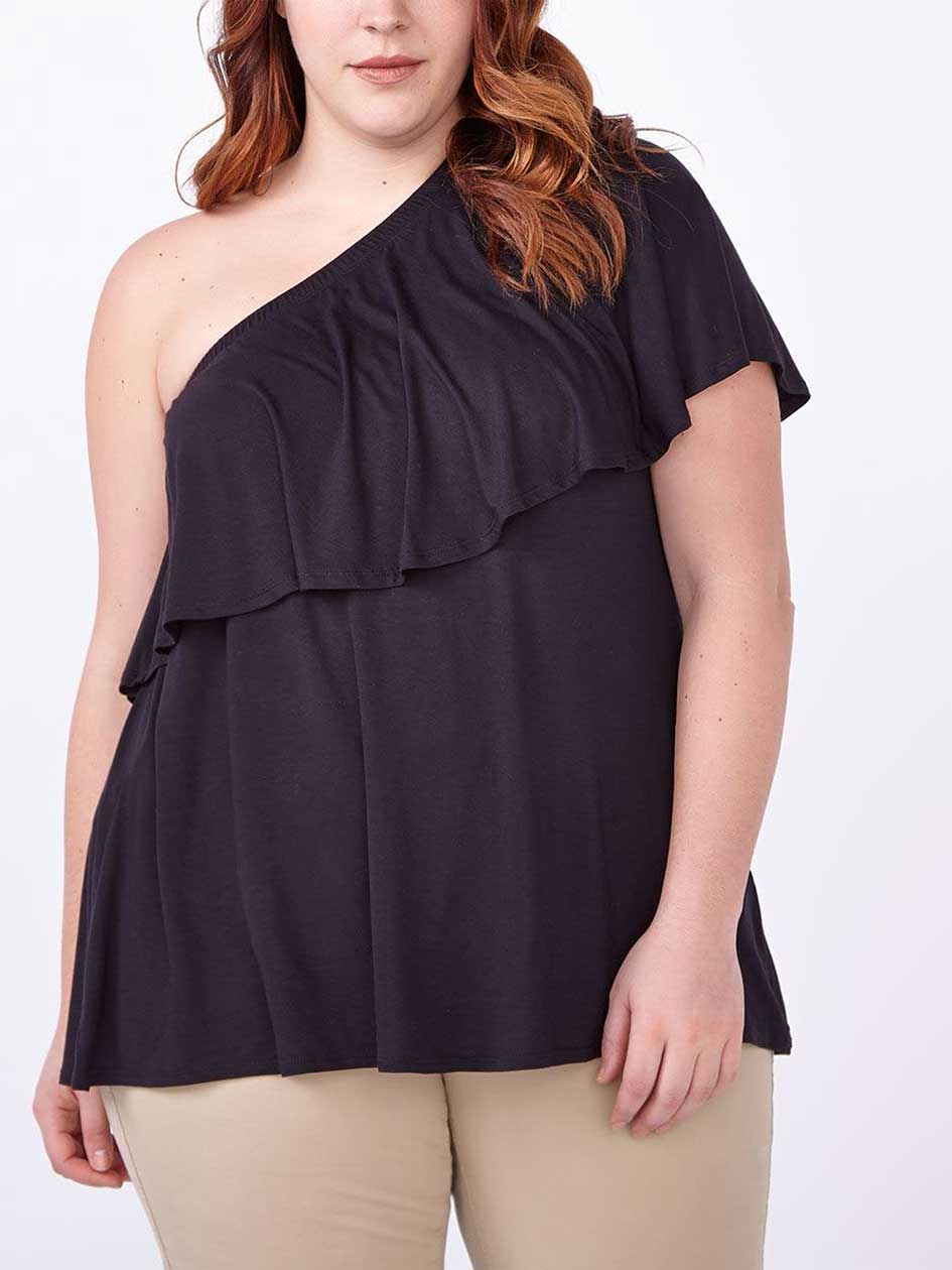 One Shoulder Ruffled Top One Shoulder Ruffled Top