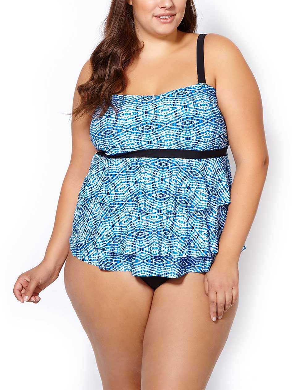 Sea - Printed Ruffled Tankini Swim Top Sea - Printed Ruffled Tankini Swim Top