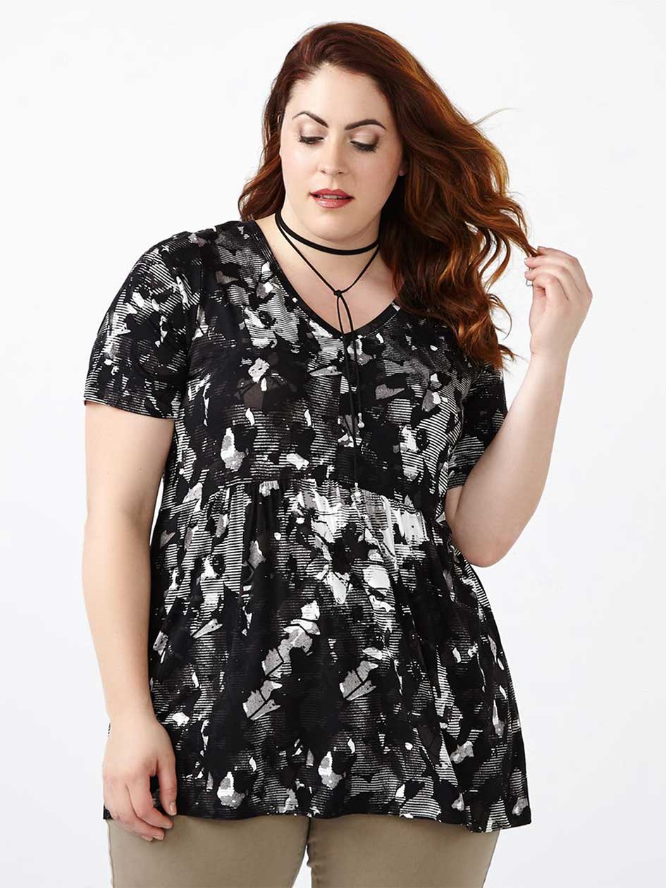 Sleeveless Printed Babydoll Top Sleeveless Printed Babydoll Top