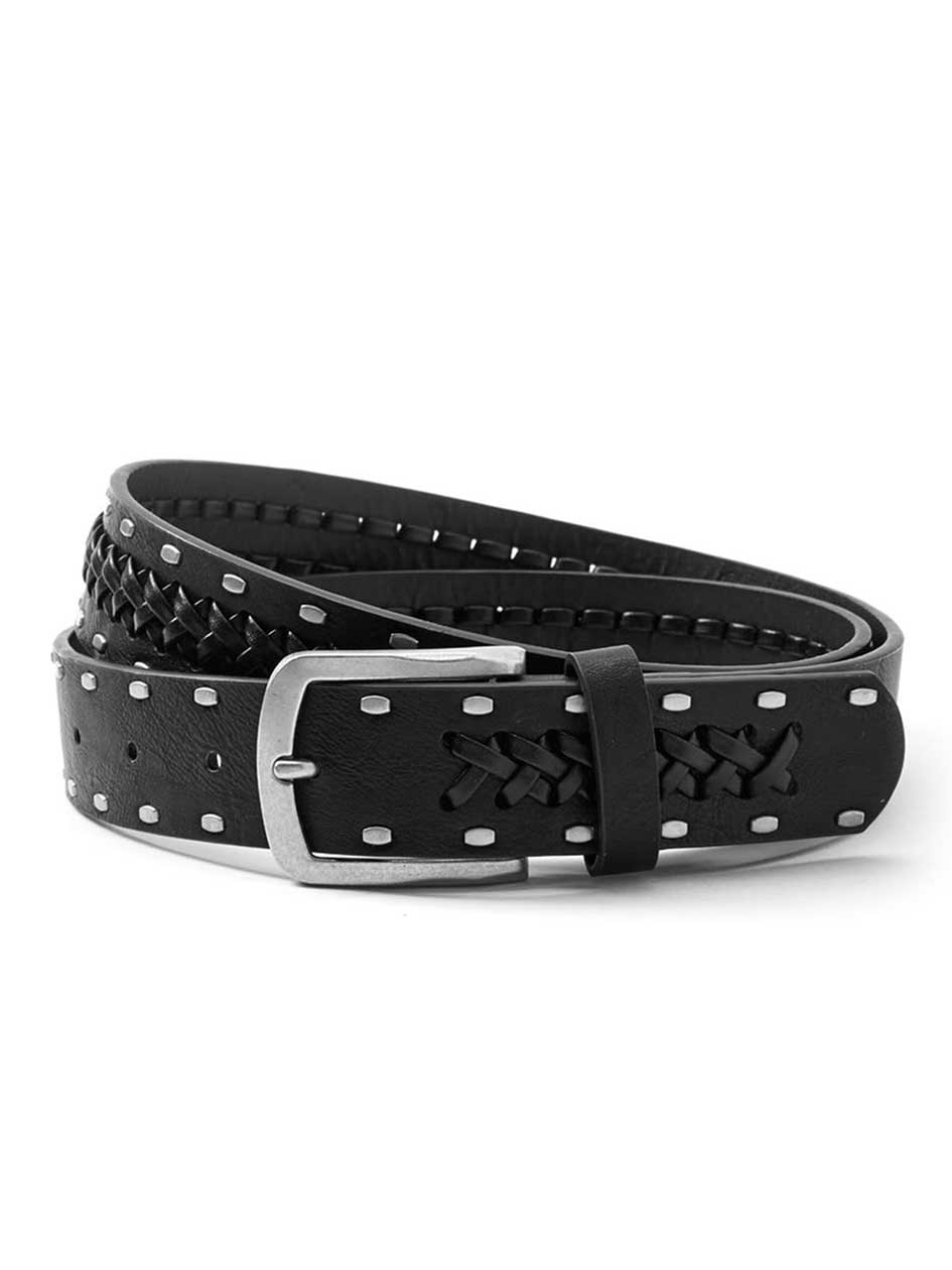 Faux-Leather Belt with Studs Faux-Leather Belt with Studs