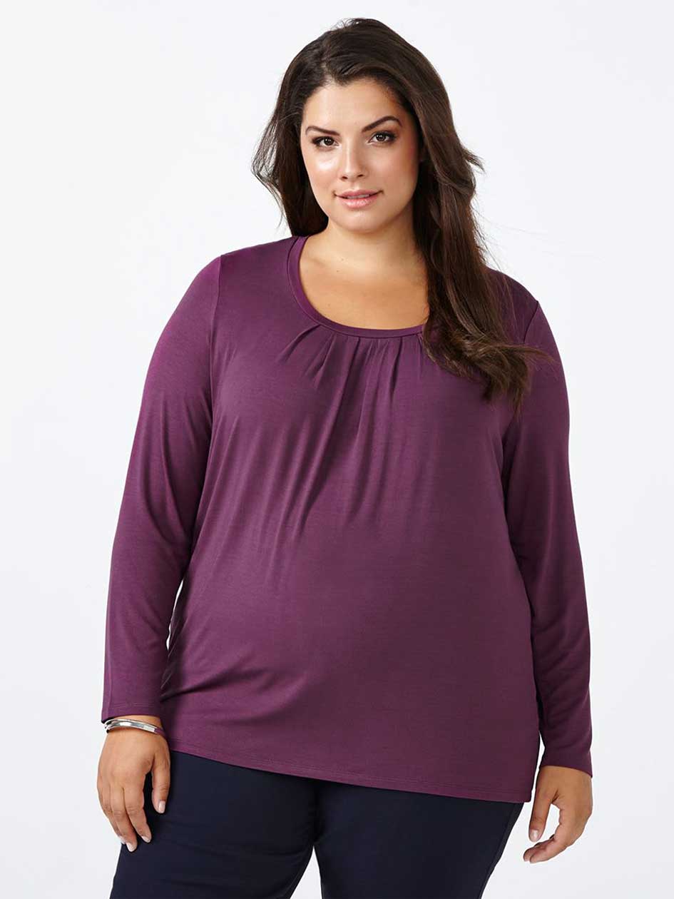 Girlfriend Fit Long Sleeve Scoop Neck T-Shirt Girlfriend Fit Long Sleeve Scoop Neck T-Shirt