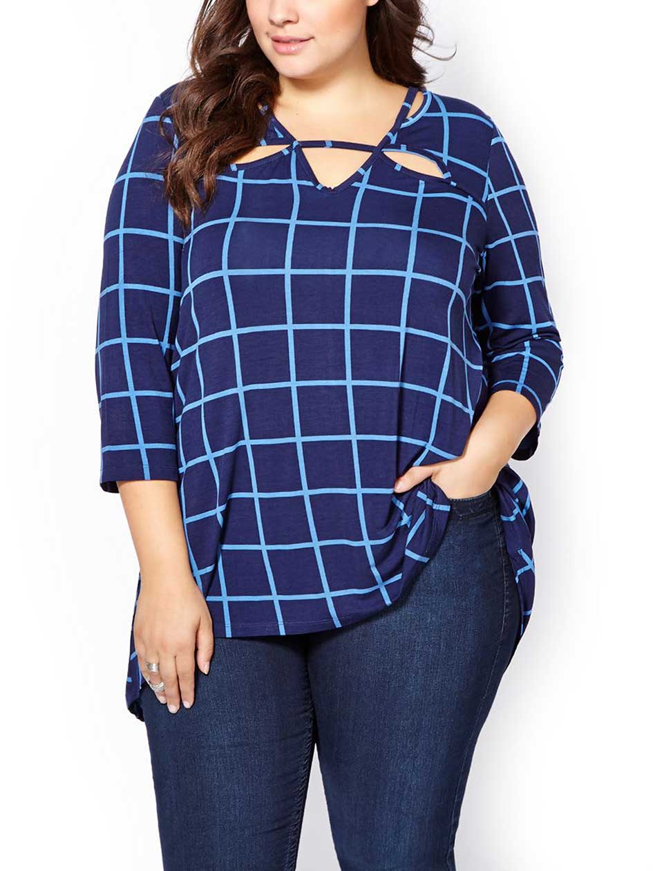d/c JEANS 3/4 Sleeve Printed Swing Top d/c JEANS 3/4 Sleeve Printed Swing Top