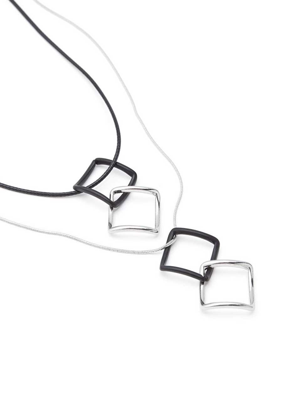 Dual-Chain Necklace with Pendants Dual-Chain Necklace with Pendants