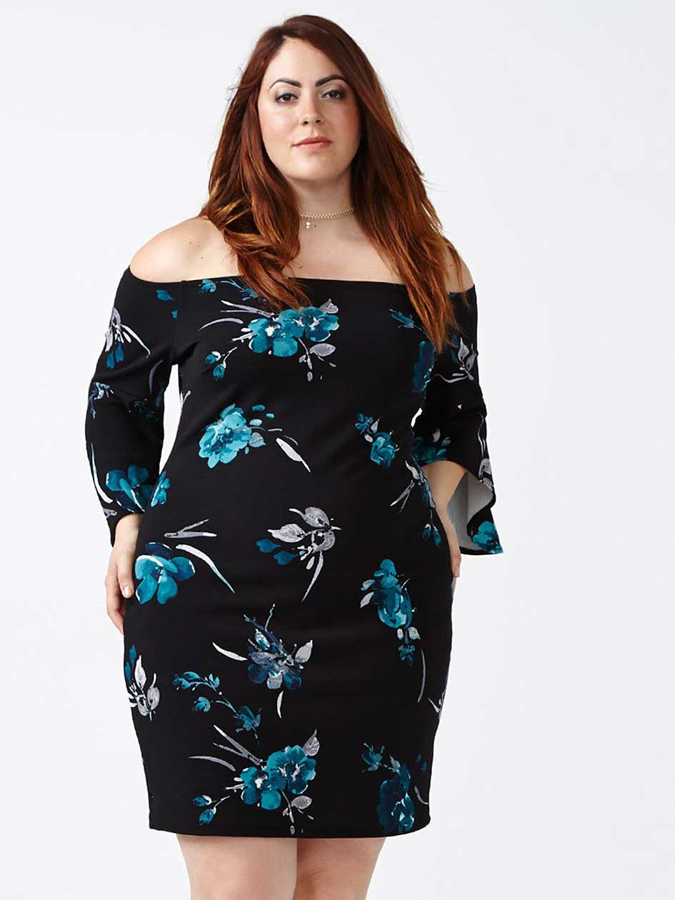 ONLINE ONLY Off Shoulder Printed Dress ONLINE ONLY Off Shoulder Printed Dress