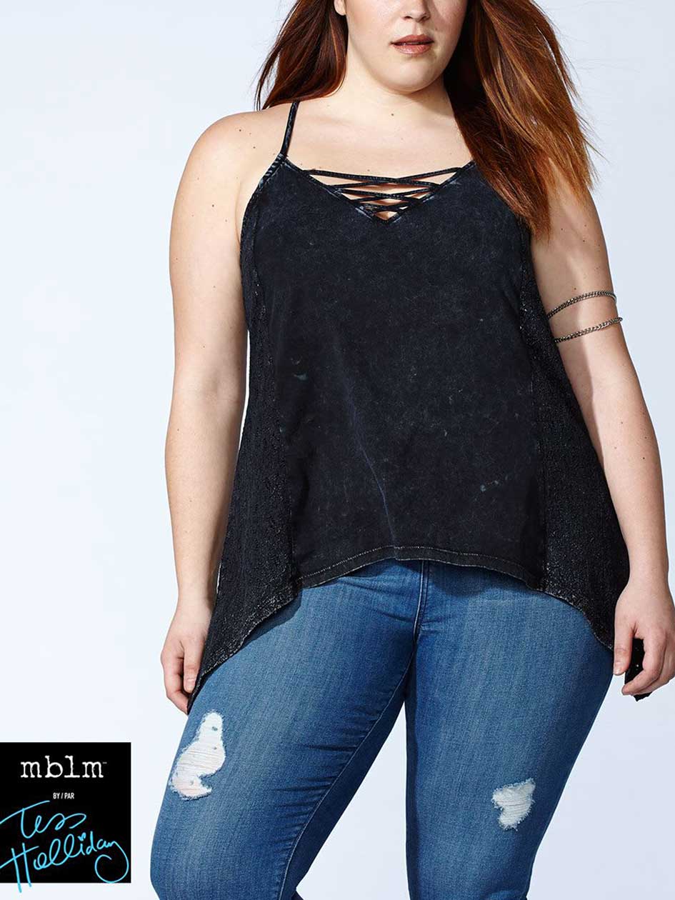 Tess Holliday - Lace Up Racerback Cami Tess Holliday - Lace Up Racerback Cami