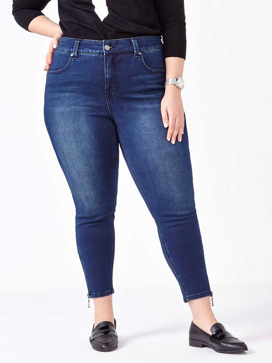 MELISSA McCARTHY Pencil Ankle Jean with Zippers MELISSA McCARTHY Pencil Ankle Jean with Zippers