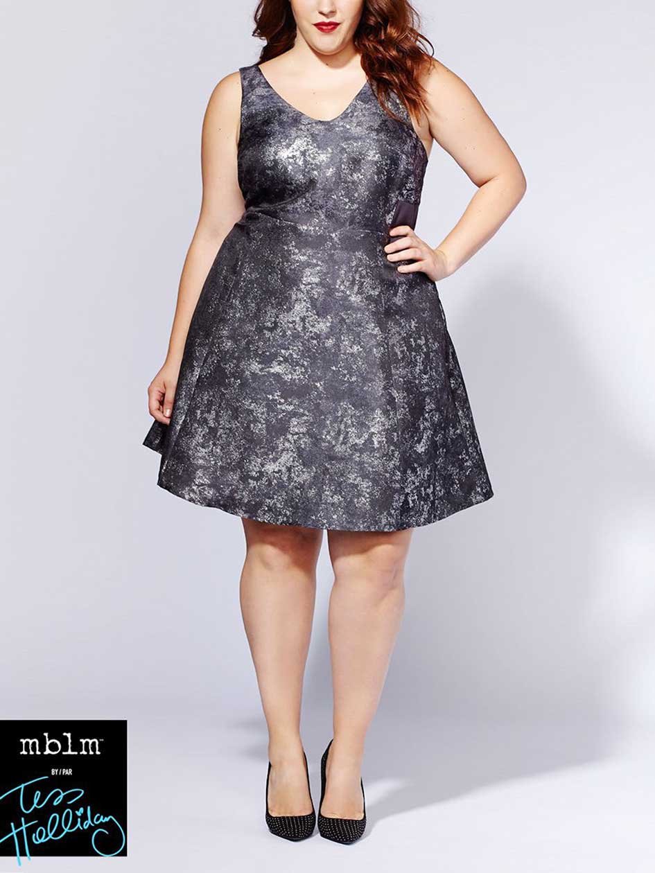 Tess Holliday - Sleeveless Fit and Flare Printed Dress Tess Holliday - Sleeveless Fit and Flare Printed Dress