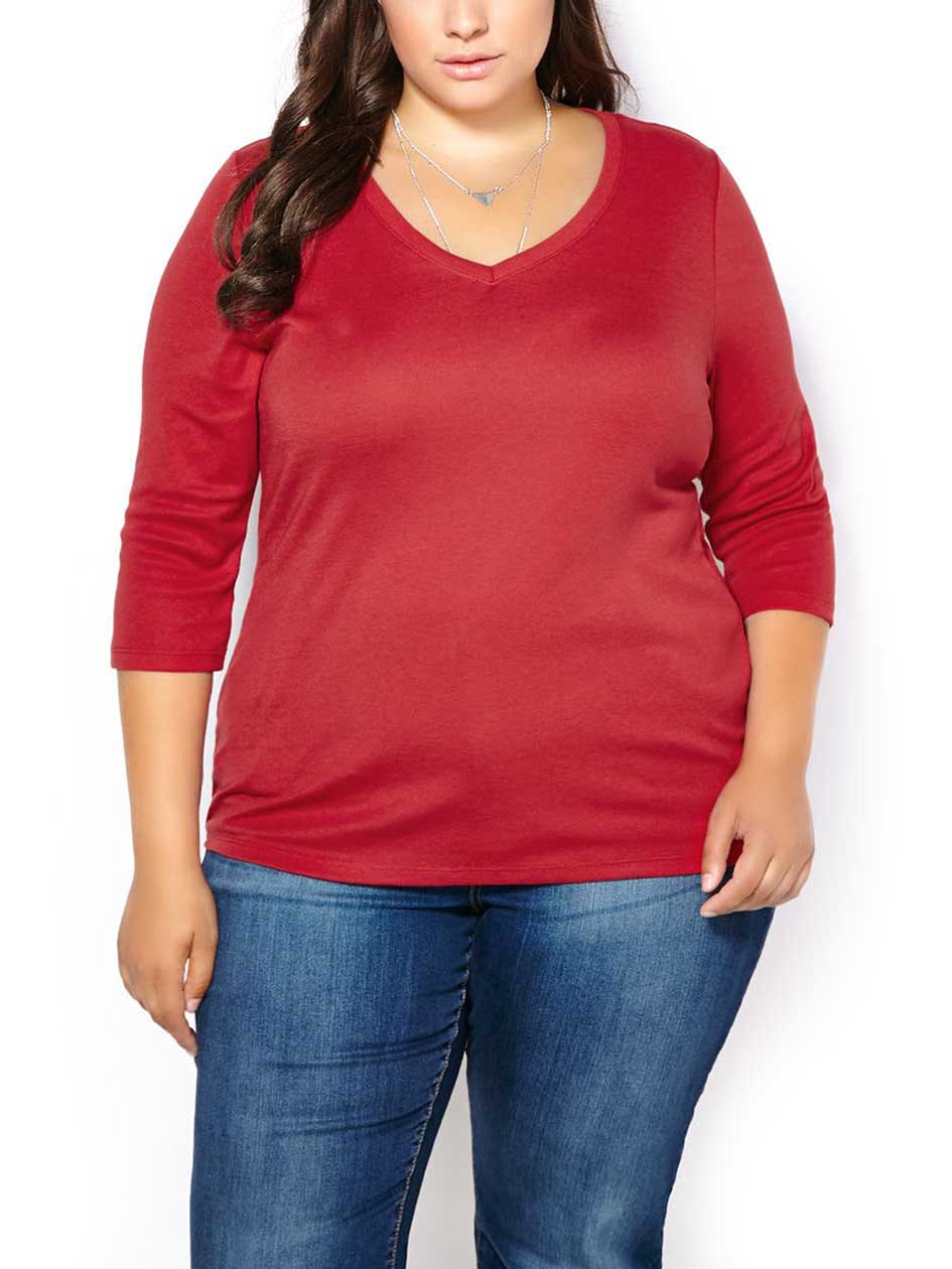 Shaped Fit 3/4 Sleeve T-Shirt Shaped Fit 3/4 Sleeve T-Shirt