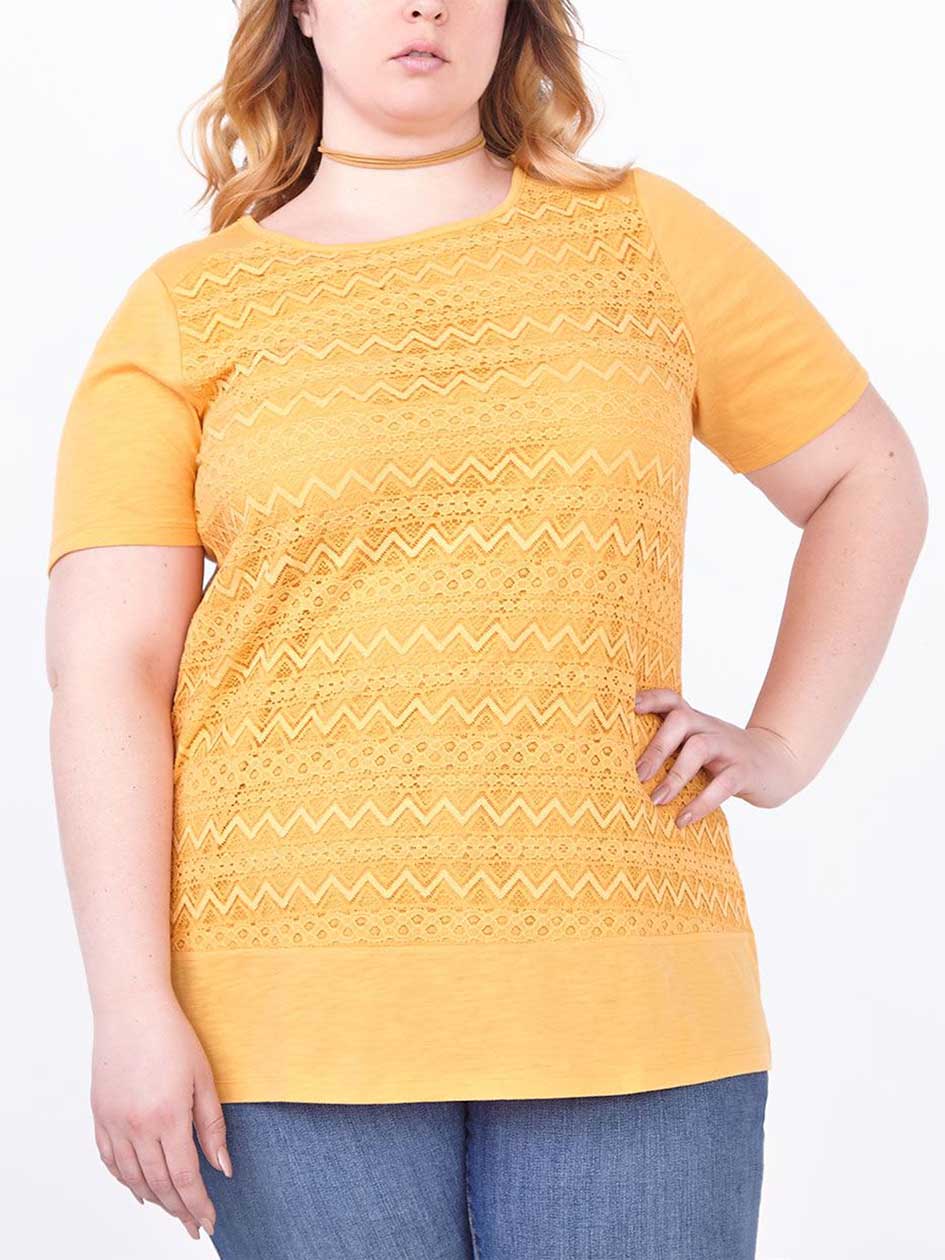 Shaped Fit Lace Front T-Shirt Shaped Fit Lace Front T-Shirt
