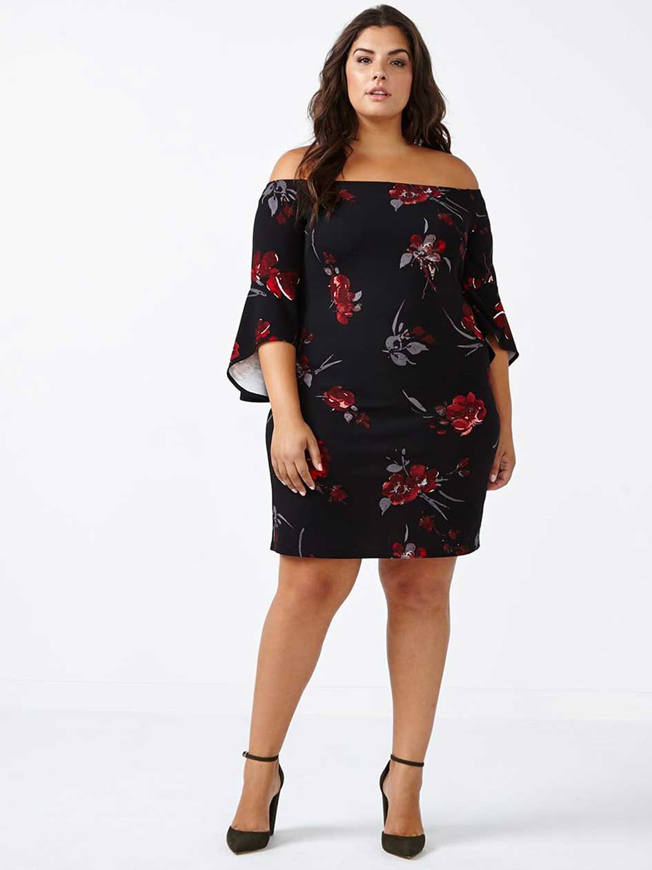 ONLINE ONLY Off Shoulder Printed Dress ONLINE ONLY Off Shoulder Printed Dress