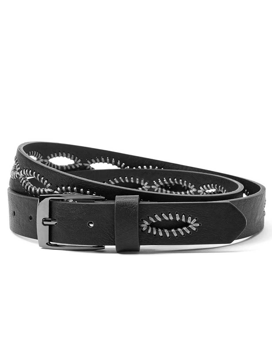 Embroidered Faux-Leather Belt Embroidered Faux-Leather Belt