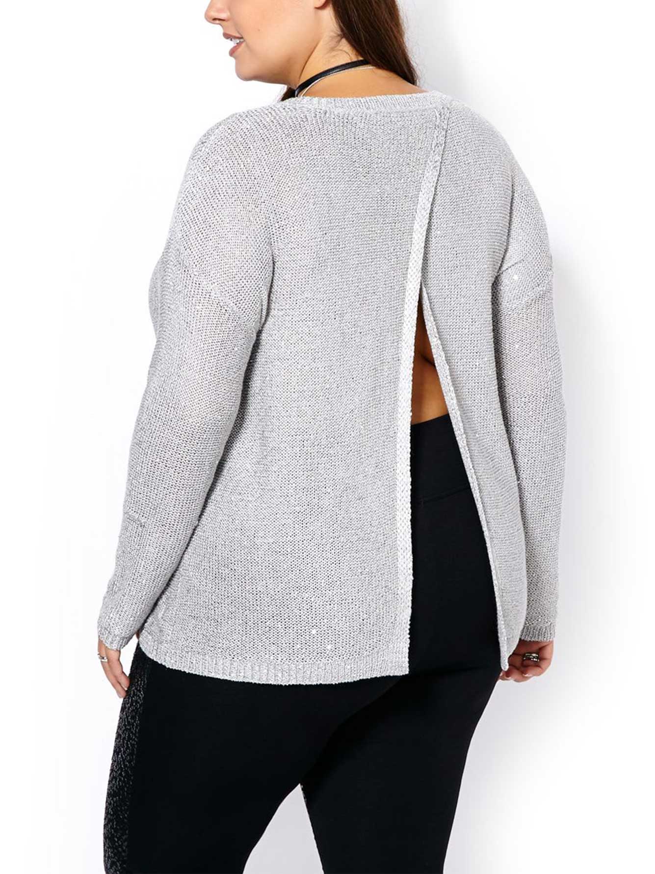 Long Sleeve Open Back Sweater Penningtons